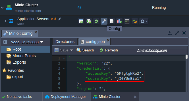 478-1-minio-cluster-access-key-in-config.json-file